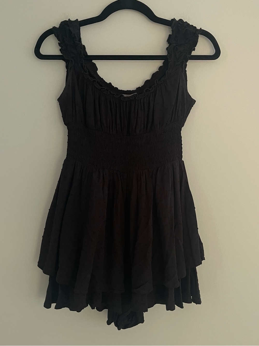 Urban Outfitters Black Ruffled Tank Dress